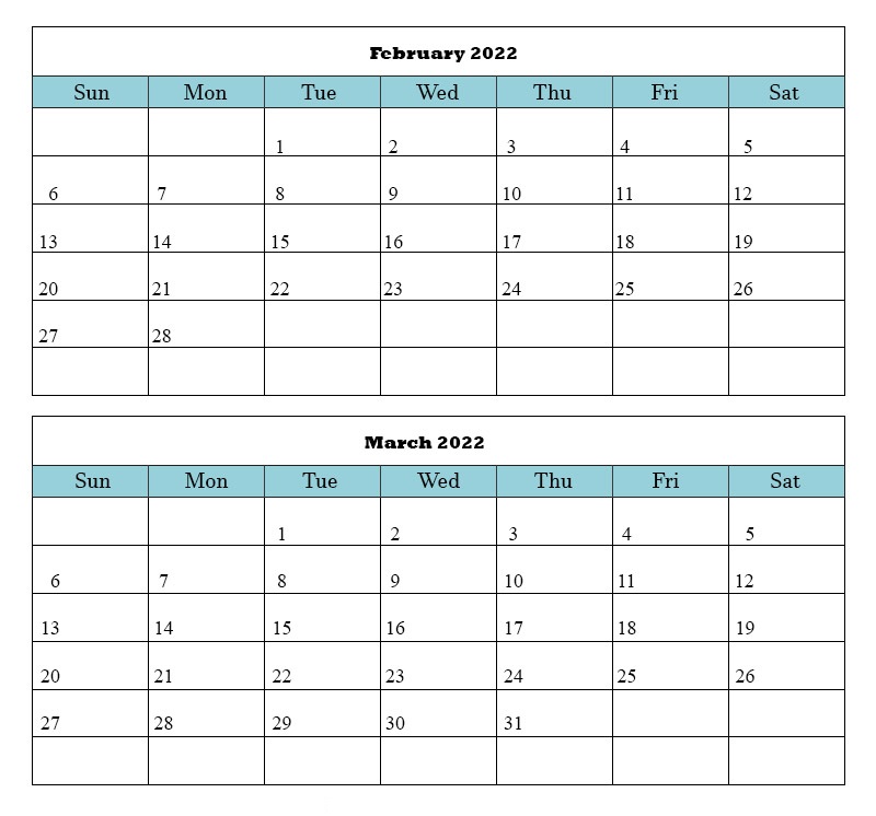 February 2022 Calendar With Jewish Holidays