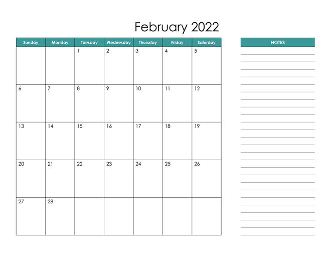 February 2022 Calendar