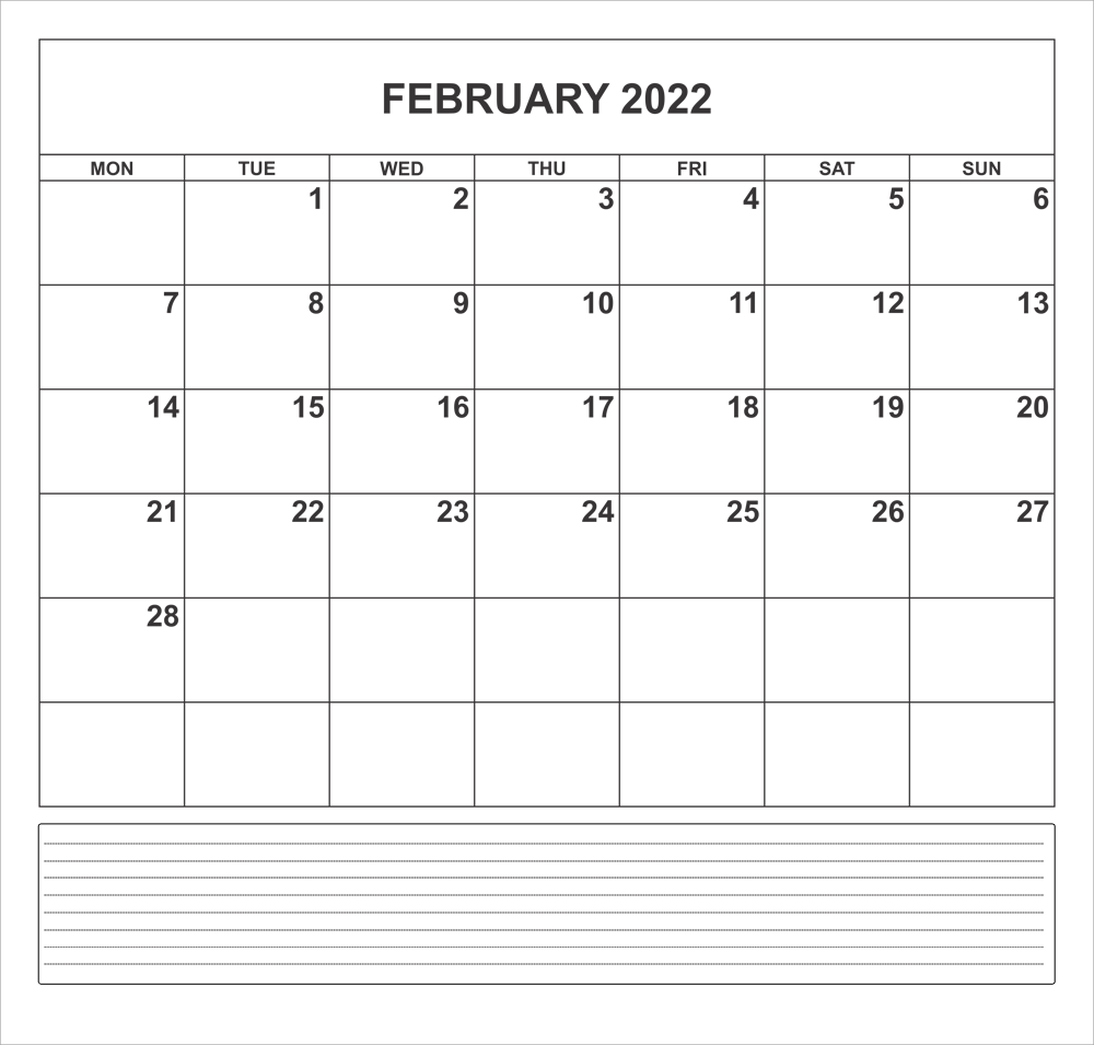 February Calendar 2022