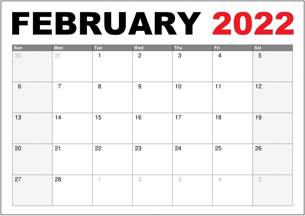 Lunar Free Printable Calendar February 2022