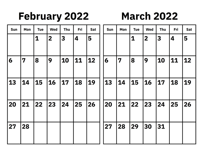 March 2022 Calendar Canada Printable Free