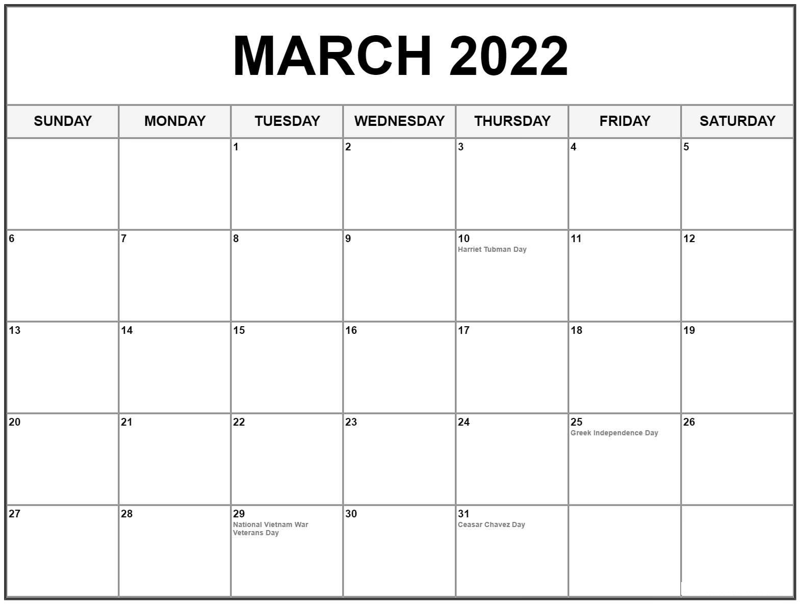 March 2022 Calendar With Holidays Malaysia