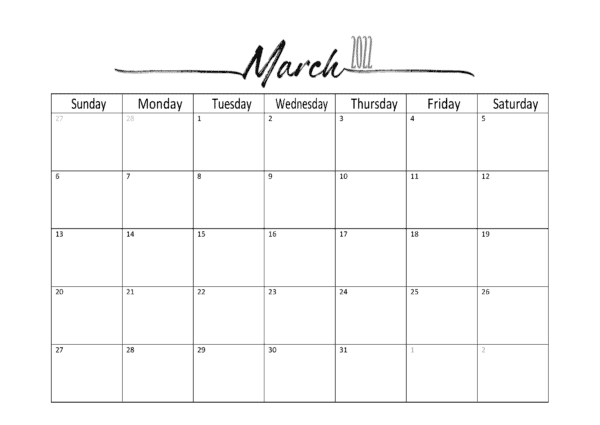 March 2022 Calendar With Jewish Holidays