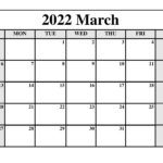 March 2022 Printable Calendar Waterproof