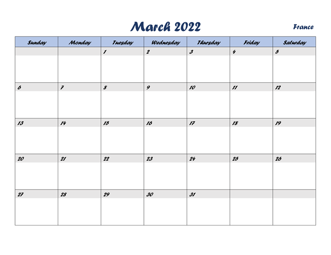 March 2022 Printable Calendar Wiki