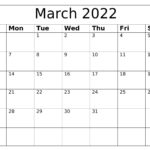 March Printable Calendar 2022