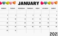 2023 January Calendar PDF