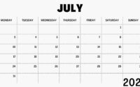 2023 July Calendar