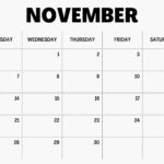 2023 November Calendar Activities