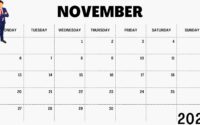 2023 November Calendar Activities