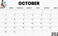 2023 October Calendar Bank Holidays