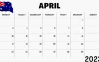 April 2023 Calendar with Holidays Australia