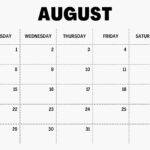 August Calendar 2023 Download Excel