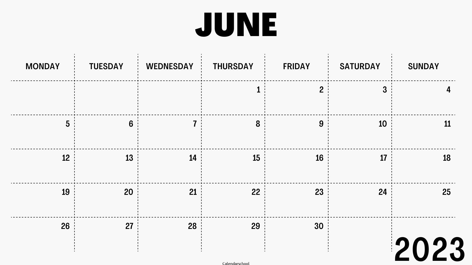 Calendar 2023 June