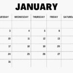 Calendar January Coloring 2023