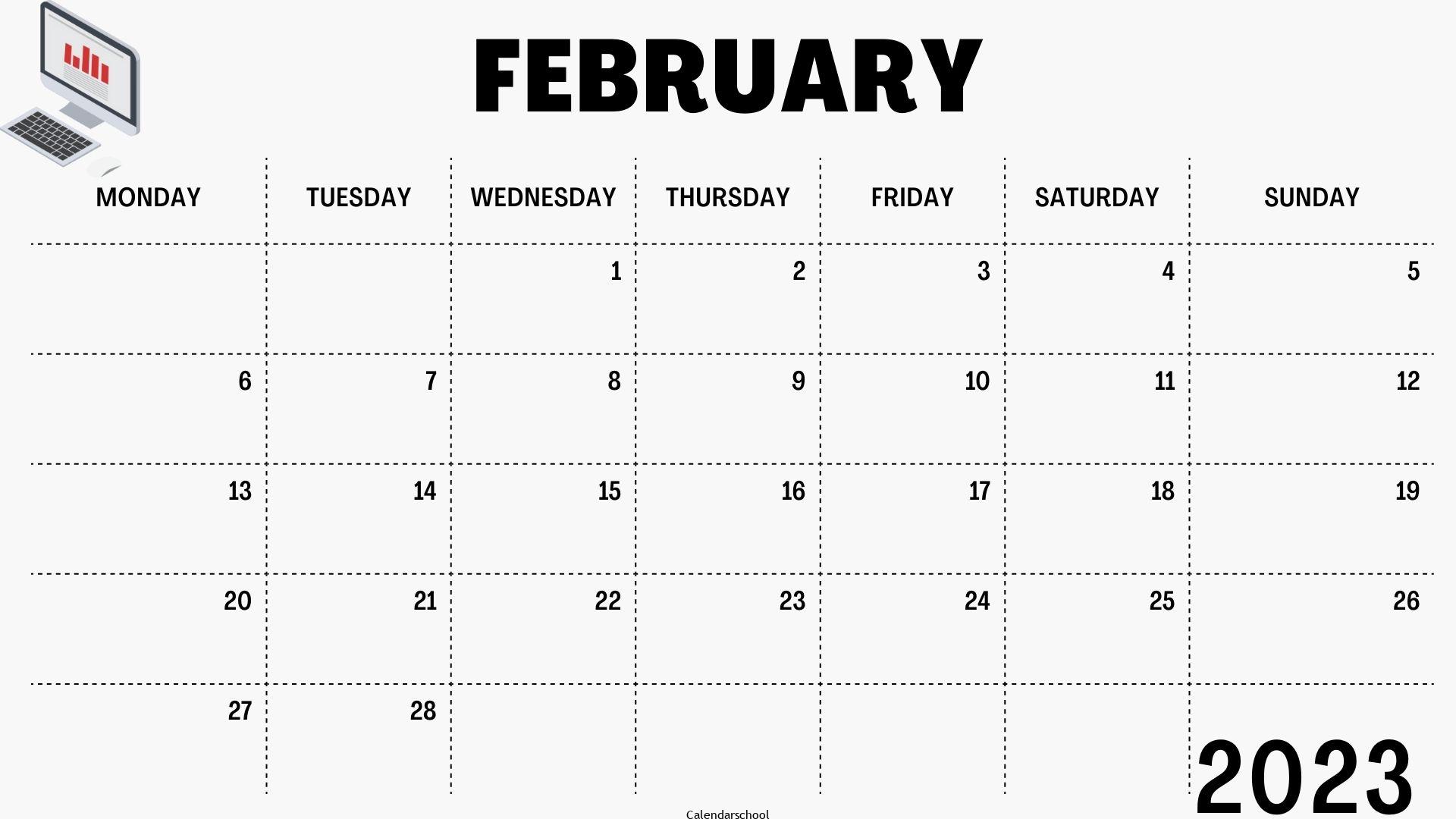 February 2023 Blank Printable Calendar