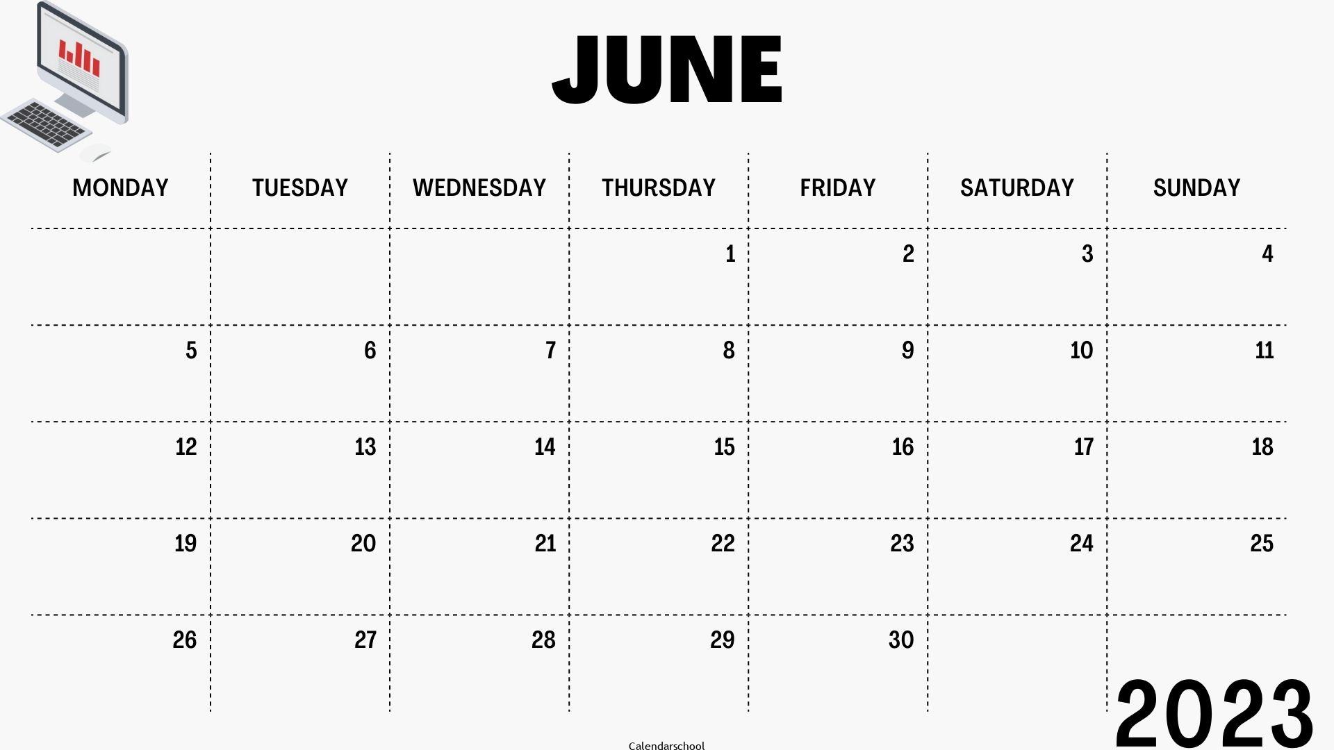 Free June 2023 Printable Calendar