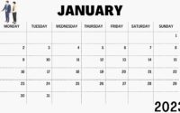 January 2023 Blank Calendar Editable Word