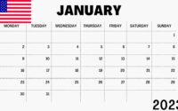 January 2023 Calendar with Holidays USA