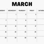 March 2023 Blank Calendar Custom Date