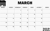 March 2023 Blank Calendar Custom Date