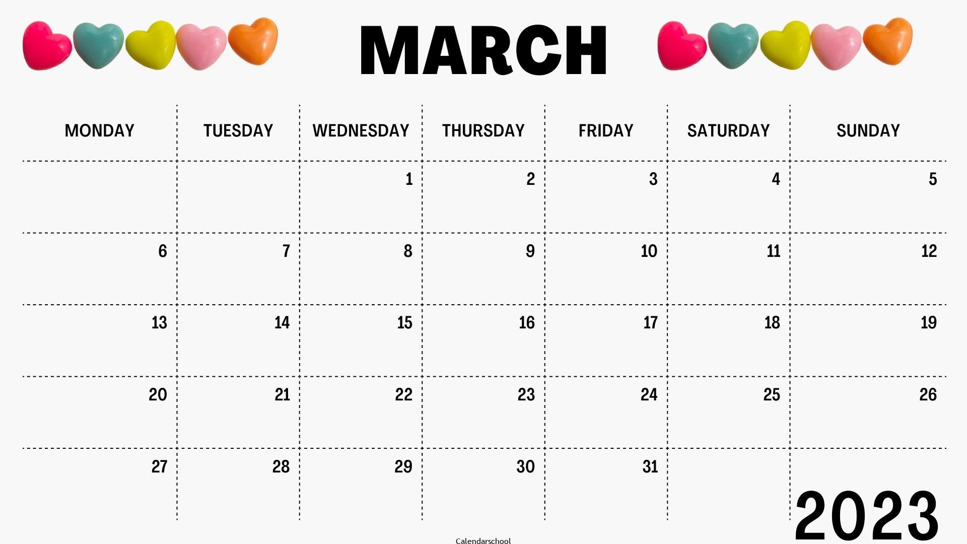 March 2023 Printable Calendar