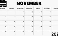 November 2023 Monthly Calendar Template